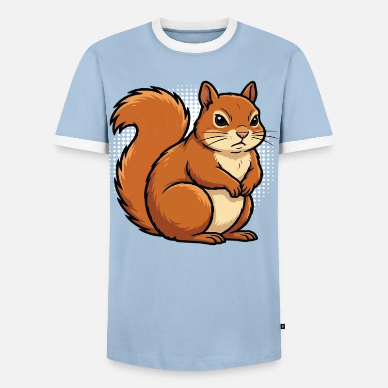 Squirrel Squirrel Squirrel Lover Rodent - Men's Ringer Shirt - light blue/white 