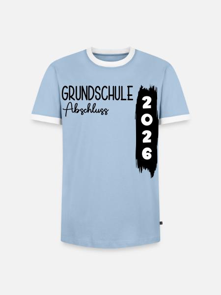 Grundschule Abschluss 2026 - Männer Kontrast-T-Shirt - Hellblau/Weiß