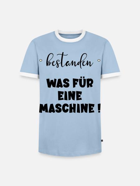 Abschluss Bestanden - Maschine - Männer Kontrast-T-Shirt - Hellblau/Weiß 