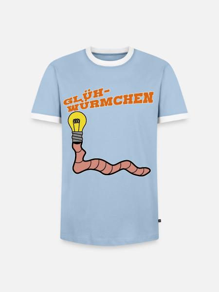 Glühwürmchen zweideutiger Witz - Männer Kontrast-T-Shirt - Hellblau/Weiß