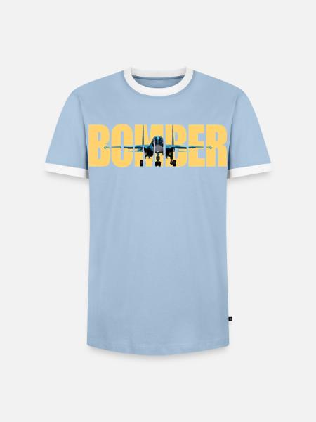 Bomber Su-34 - Men's Ringer Shirt - light blue/white 