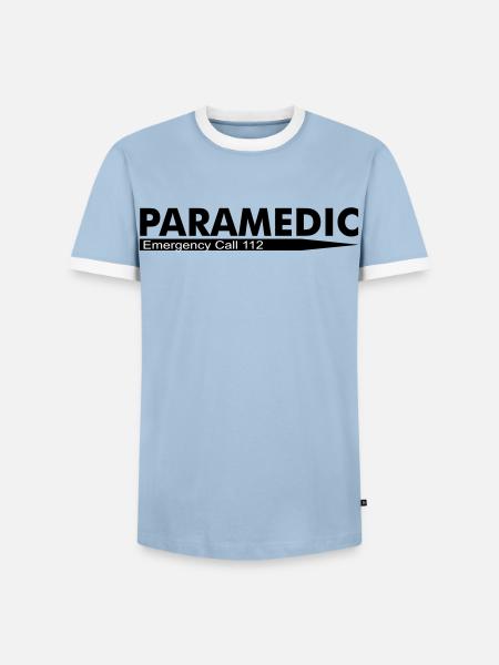 Paramedic Emergency Call 112 - Men's Ringer Shirt - light blue/white 