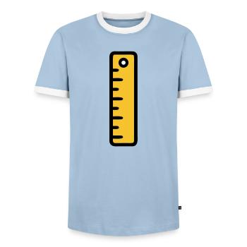 Scale Ruler Tool Office - Men's Ringer Shirt - light blue/white  - Front - AI Model Female 172 light (172cm) & AI Model Male 178 light (178cm)
