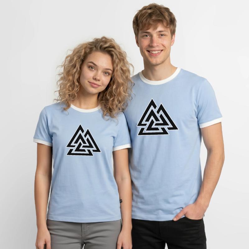 Triangular intertwined pattern Men's Ringer Shirt