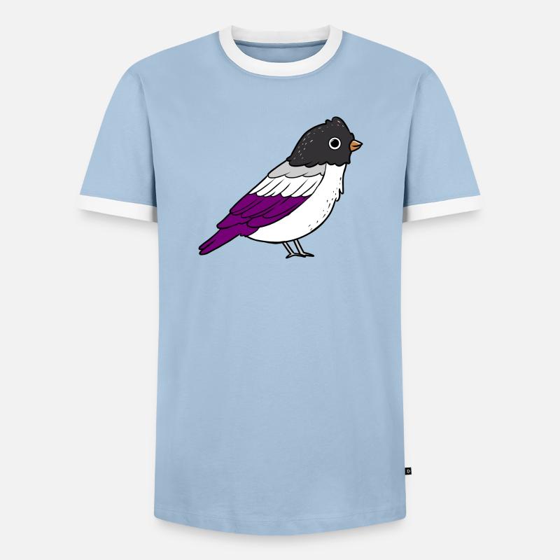 Asexual Bird Ace Pride - Men's Ringer Shirt - light blue/white 
