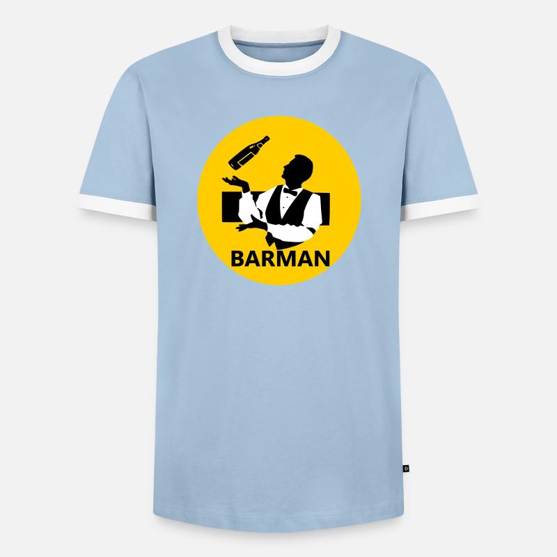 Bartender - Men's Ringer Shirt - light blue/white