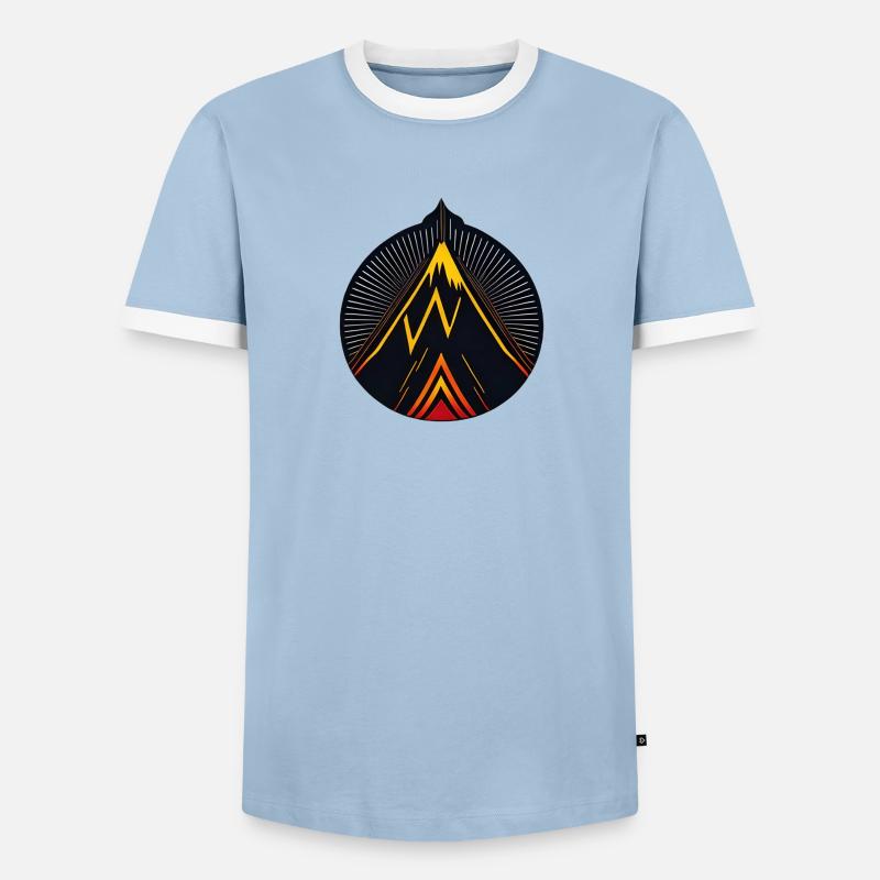 Vulkan logo - Männer Kontrast-T-Shirt - Hellblau/Weiß