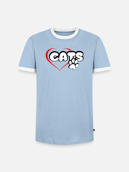 Cats Love Cat Cat Hangover - Men's Ringer Shirt - light blue/white