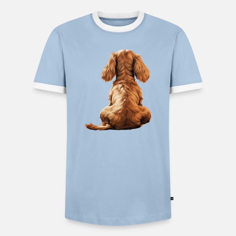 Cocker Spaniel - Men's Ringer Shirt - light blue/white 