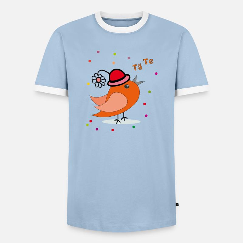 Fasching Karneval Konfetti - Männer Kontrast-T-Shirt - Hellblau/Weiß 
