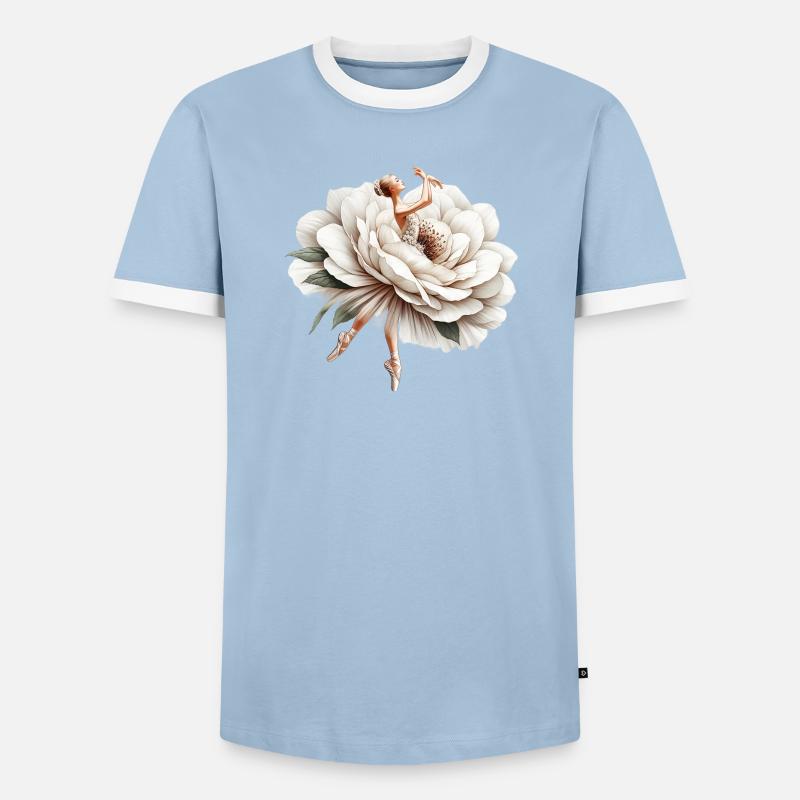 Ballet dancer with tutu - Men's Ringer Shirt - light blue/white