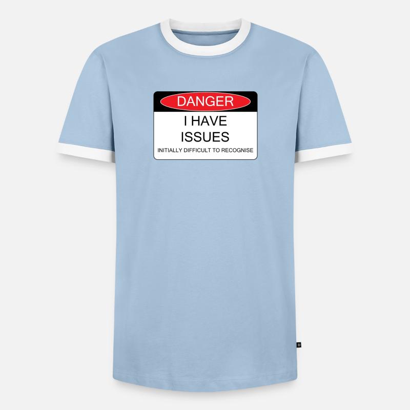 I have Issues - Men's Ringer Shirt - light blue/white 