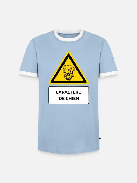 Dog character - Men's Ringer Shirt - light blue/white