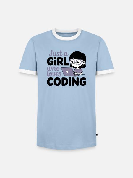 Just a Girl Who Loves Coding - Men's Ringer Shirt - light blue/white 