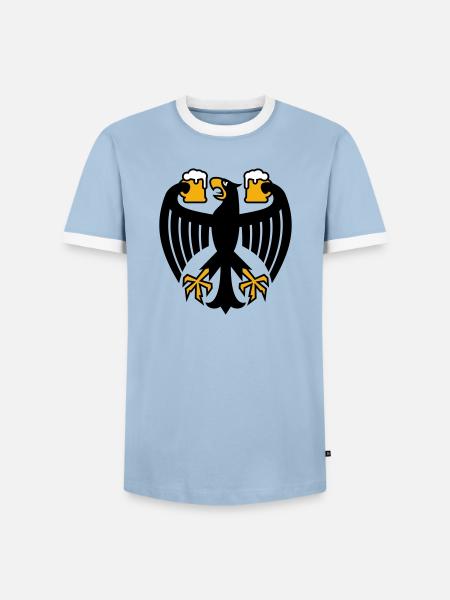 Germany Beer Federal Eagle - Men's Ringer Shirt - light blue/white