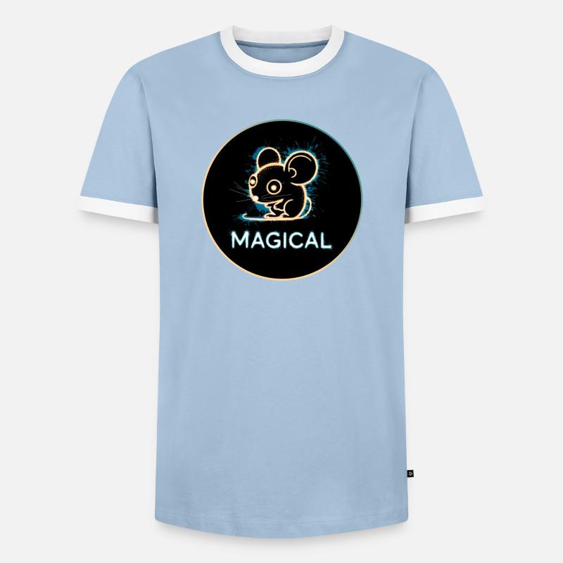 Magic Mouse - Men's Ringer Shirt - light blue/white 