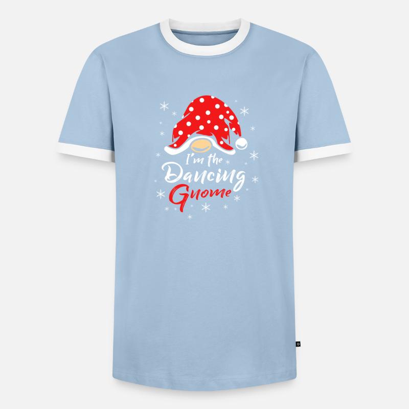 Gnome Dancing - Men's Ringer Shirt - light blue/white 