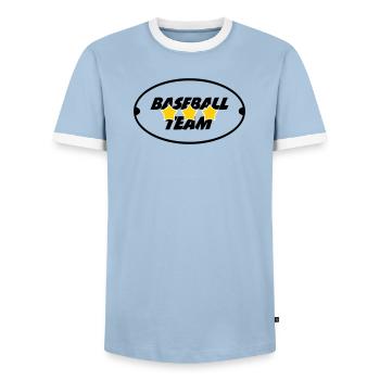 Baseball Team - Sport - T-shirt contrasté Homme - bleu clair/blanc  - Devant - AI Model Female 172 light (172cm) & AI Model Male 178 light (178cm)