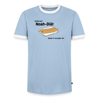 Noah Diaet - Men's Ringer Shirt - light blue/white  - Front - AI Model Female 172 light (172cm) & AI Model Male 178 light (178cm)