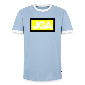 JGA SIMPLE - Emblème 3C - T-shirt contrasté Homme - bleu clair/blanc  - Devant - AI Model Female 172 light (172cm) & AI Model Male 178 light (178cm)