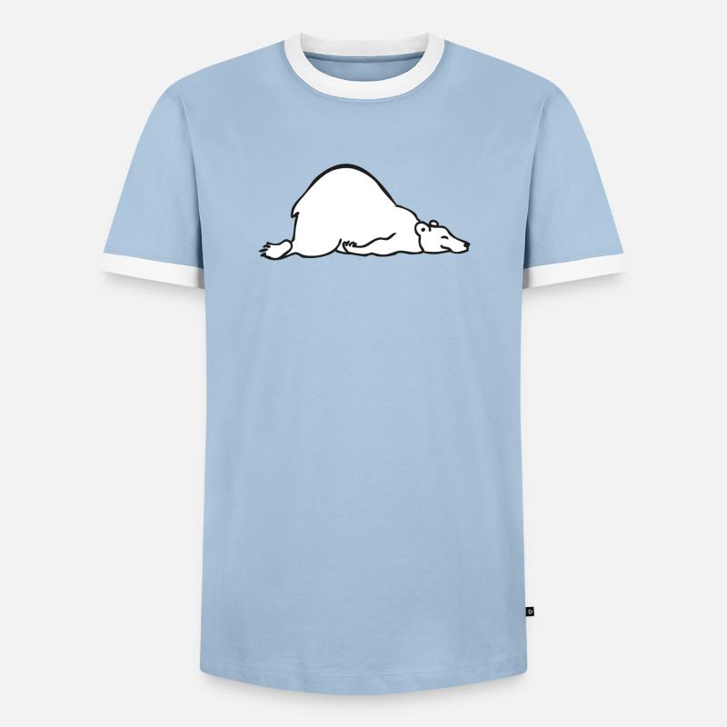 Sleeping bear | Sleeping Bear - Men's Ringer Shirt - light blue/white 