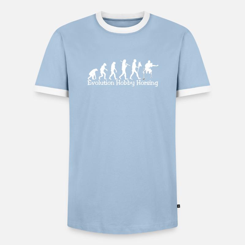 Evolution Hobby Horsing (white) - Men's Ringer Shirt - light blue/white