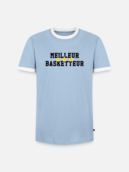 Best Basketball Player - Men's Ringer Shirt - light blue/white 