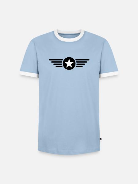 I'm a star with wings - Men's Ringer Shirt - light blue/white 