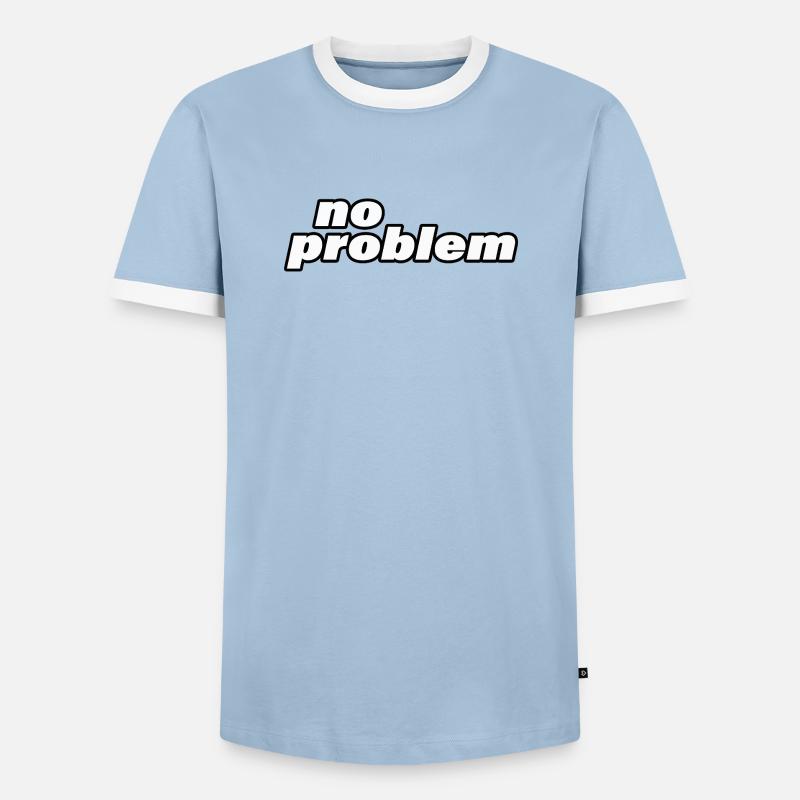 NO PROBLEM - Männer Kontrast-T-Shirt - Hellblau/Weiß