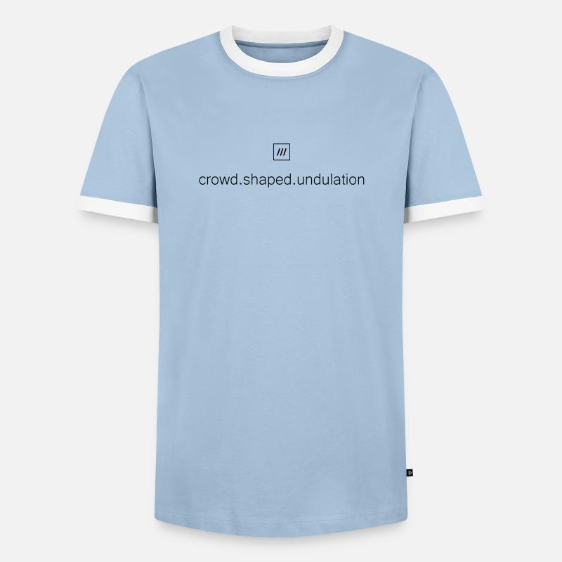 What3Words Amex (crowd.shaped.undulation) - Männer Kontrast-T-Shirt - Hellblau/Weiß
