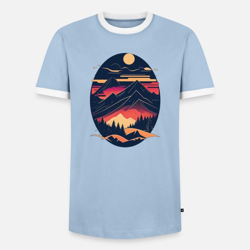 Das Abenteuer ruft - Männer Kontrast-T-Shirt - Hellblau/Weiß 