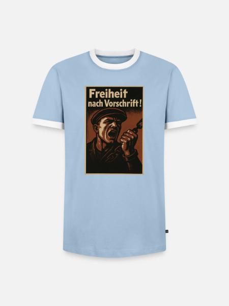 Kettenbruch Befreiungs-Poster - Männer Kontrast-T-Shirt - Hellblau/Weiß