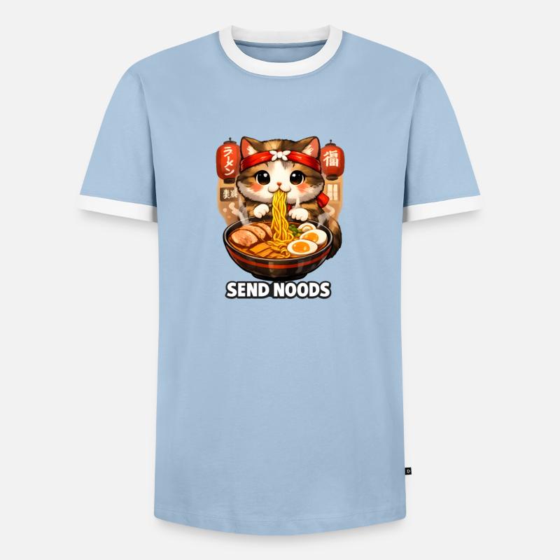 ramen - Men's Ringer Shirt - light blue/white