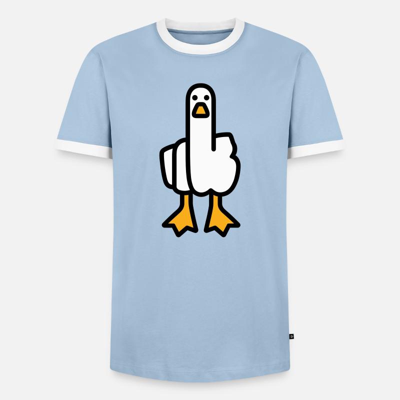 Statement Goose - Men's Ringer Shirt - light blue/white 