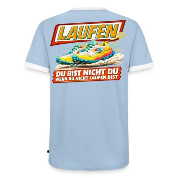 Running - You are only you when you run - Men's Ringer Shirt - light blue/white  - Back - AI Model Male 178 light (178cm)