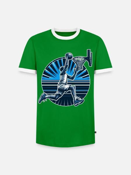Basketball Dunking Geschenk - Männer Kontrast-T-Shirt - Grün/Weiß 