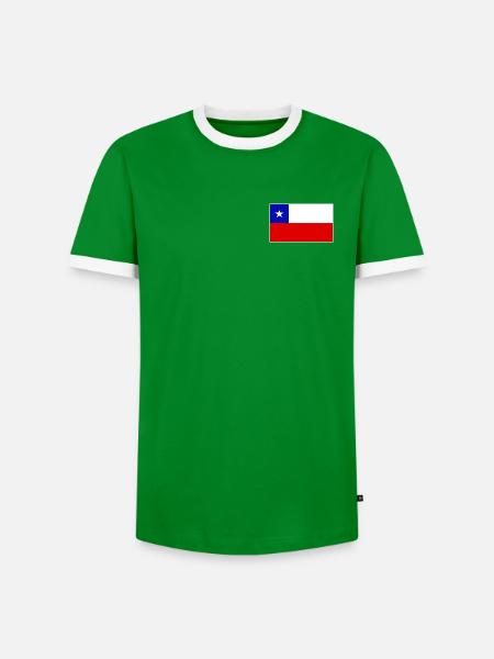 Chile Flag Classic Frame - Männer Kontrast-T-Shirt - Grün/Weiß