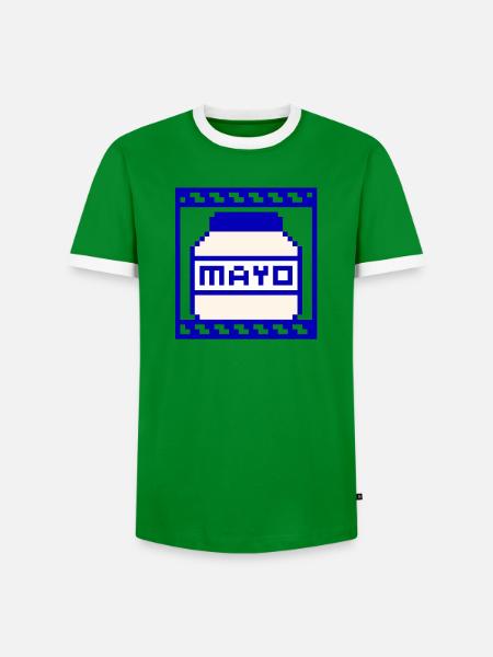 Mayo - Männer Kontrast-T-Shirt - Grün/Weiß