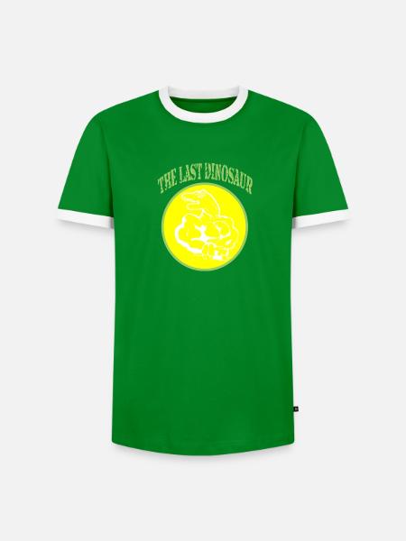 The last Dinosaur - Männer Kontrast-T-Shirt - Grün/Weiß