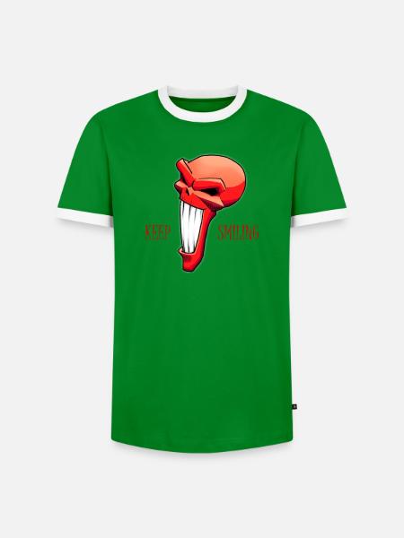 Keep Smiling - Männer Kontrast-T-Shirt - Grün/Weiß
