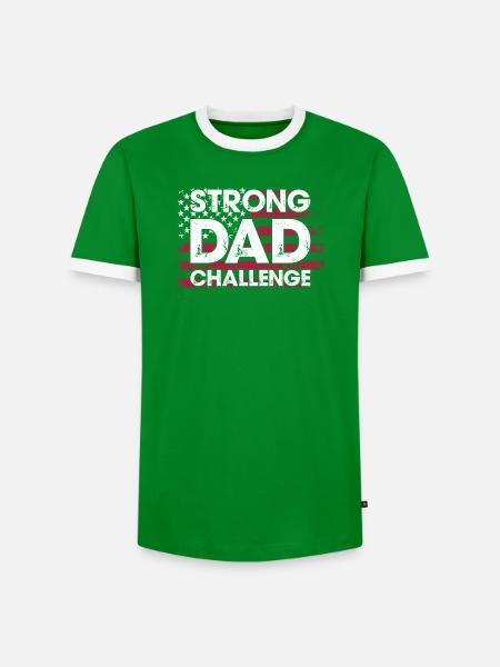 Herausforderung des starken Vaters - Männer Kontrast-T-Shirt - Grün/Weiß