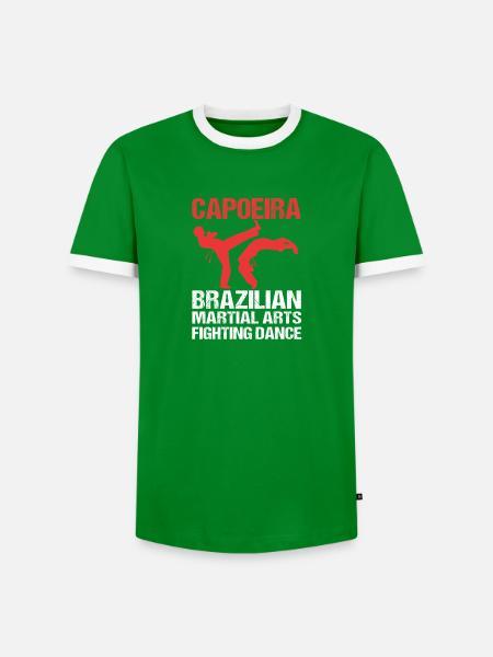 Capoeira - Männer Kontrast-T-Shirt - Grün/Weiß