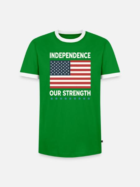Unabhängigkeit und amerikanische Stärke - Männer Kontrast-T-Shirt - Grün/Weiß 
