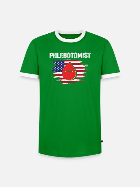 Pflege Pfleger Pflegerin Blutentnahme Phlebotomist - Männer Kontrast-T-Shirt - Grün/Weiß