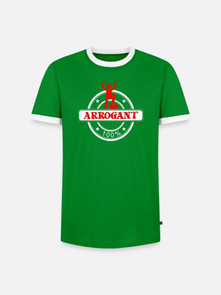 Arrogant zu 100%: Provokative Ikone - Männer Kontrast-T-Shirt - Grün/Weiß 