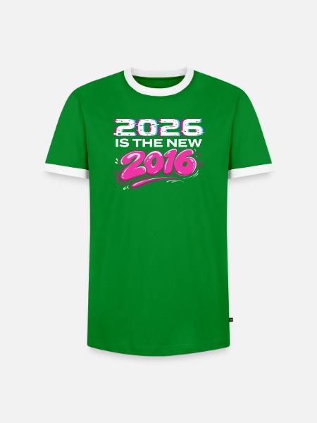 2026 Neue 2016 Throwback-Internet-Vibes - Männer Kontrast-T-Shirt - Grün/Weiß 