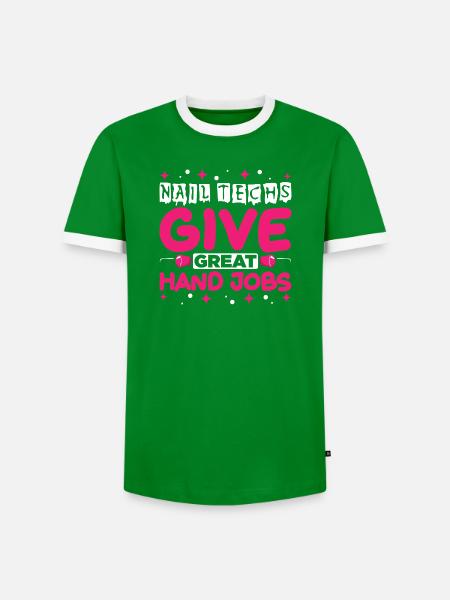 Nageldesigner Nageldesignerin Kosmetik Nagelstudio - Männer Kontrast-T-Shirt - Grün/Weiß 
