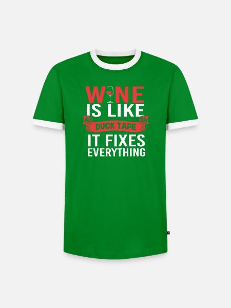 Wein Sommelier Feinschmecker - Männer Kontrast-T-Shirt - Grün/Weiß