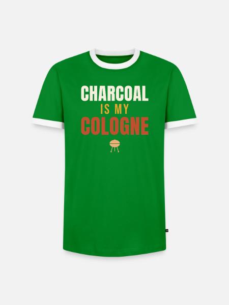 Charcoal Is My Cologne BBQ - Männer Kontrast-T-Shirt - Grün/Weiß