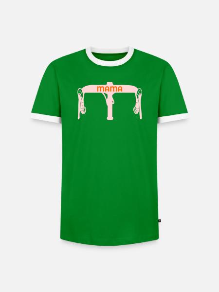 Rennrad Lenker Mama - Männer Kontrast-T-Shirt - Grün/Weiß